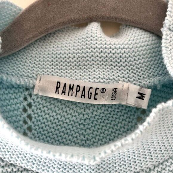 Rampage Women's Light Blue Cotton Knit Crop Top - Medium - Picture 3 of 5